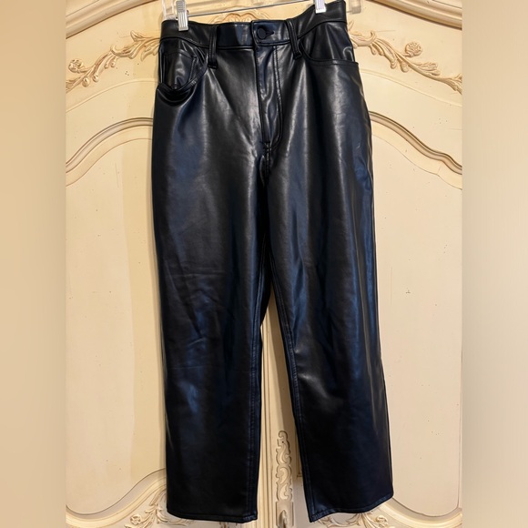 Abercrombie & Fitch Pants - Abercrombie & Fitch Ankle Straight Ultra High Rise vegan Leather crop pants 27